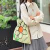 Large Capacity Flower Shoulder Bag Korean Style Printed Handbag Lightweight Cloth Tote Bag  Outdoor