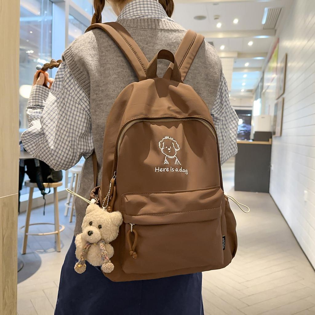 Schoolbag New Fashion Large Capacity Bear Printed Student Backpack High Value Female Junior High School Student Lightweight Versatile Backpack