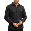 Autumn Long-sleeved Plain Collar Daily Vacation Solid Color Men's Shirt