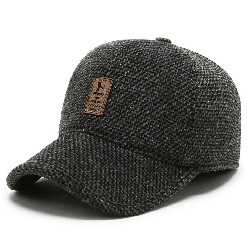 Hat Men's Fleece Warm Winter Dad Grandpa Head Ear Protector Old Peaked Cap Baseball Cap