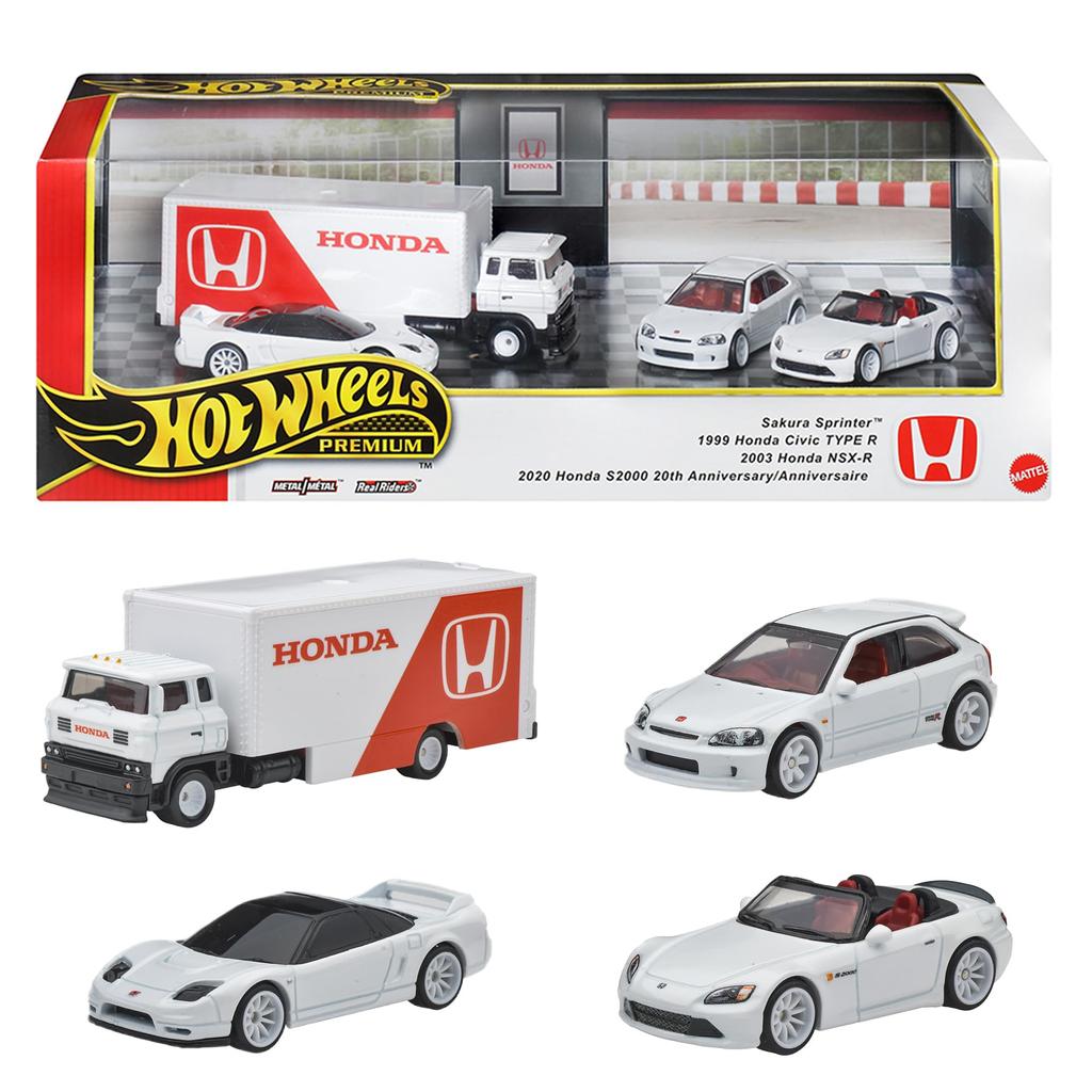 Hot Wheels Premium Set Sortiment Vozidlo Honda Heritage 4 Odlitky Věk Sběratelský - Type-R Hračky, Auta, 3+, Víceúčelové, GMH39-987D