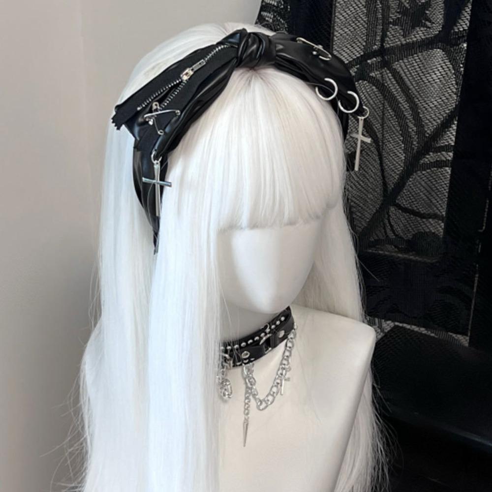 Dark Color Subculture Hair Band Zipper Pin Harajuku Hair Hoop Punk Hair Accessories