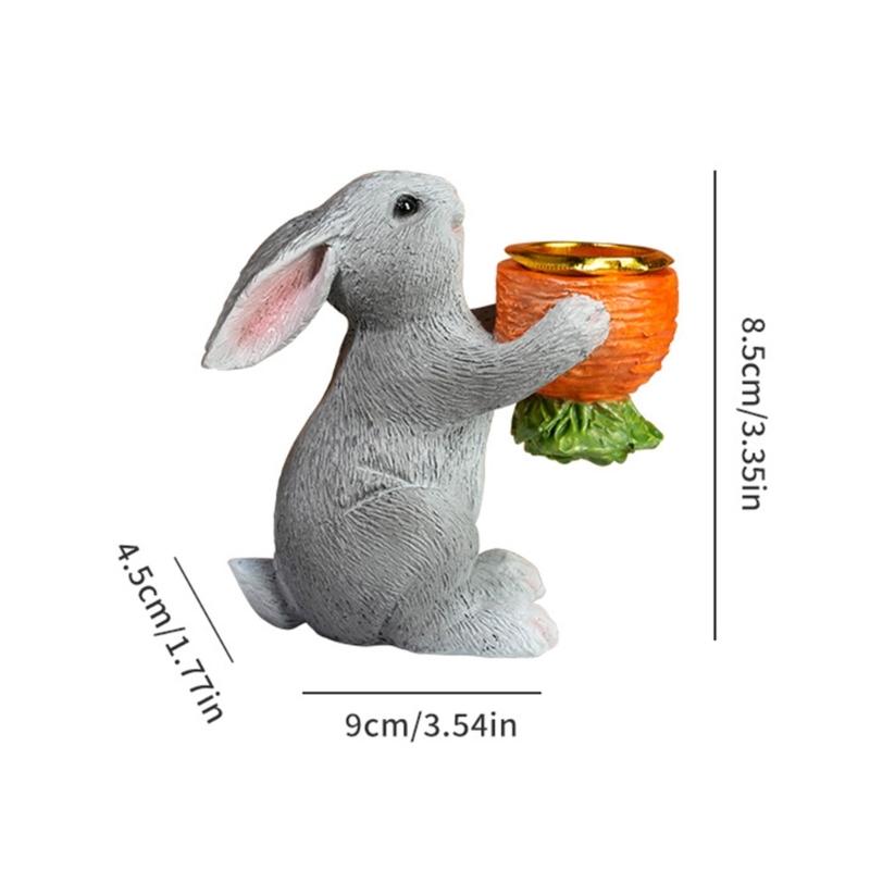 Easter Bunnies Statue Bunnies Tealight Candle Holders Rustics Farmhouse Home Decors Table Centerpieces Housewarming Gift