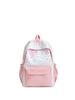 Schoolbag Korean Version Ins Splicing Backpack Women's Large-capacity High-value Cute Printed Student Schoolbag Sweet Versatile Backpack.