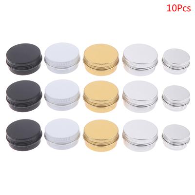 10Pcs Aluminum Jar Containers Pot Tin Empty Wax Lip Balm Cosmetic Containers