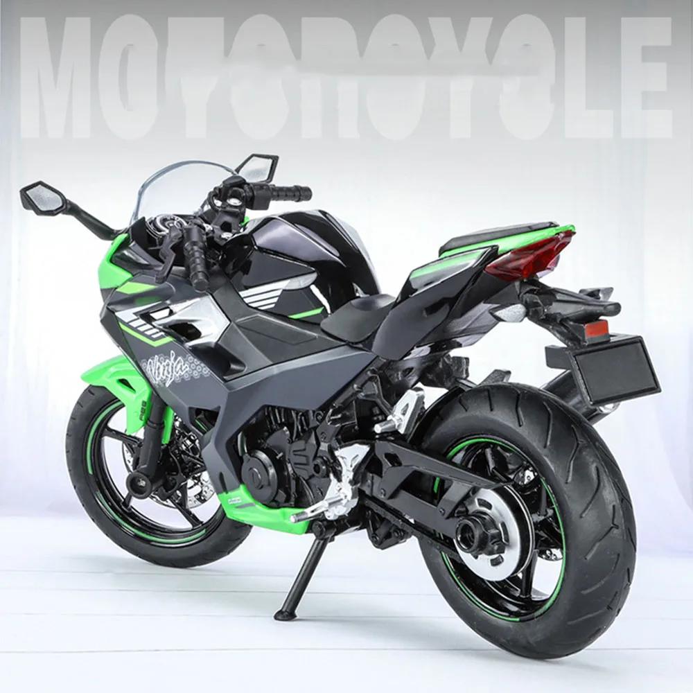 1/12 Scale Kawasaki Ninja 400 Vehicle Model Simulation Diecasts Motorcycle with Light Sound Alloy Toy for Child Birthday Gifts