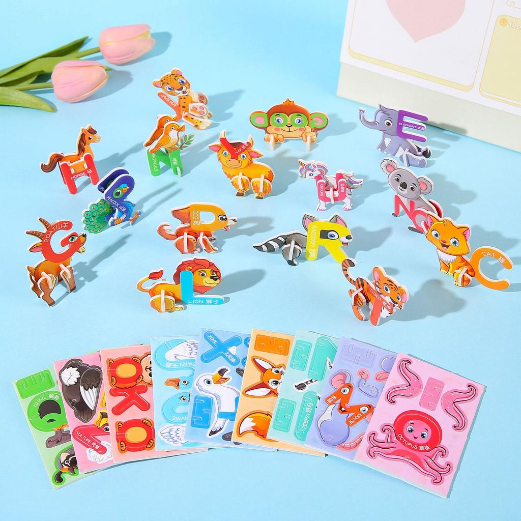 30 PEZZI Mini Dinosauro 3D Cartone Animato Auto Carta Puzzle Giocattoli Animali Divertenti Fai da Te per Bomboniere Festa di Compleanno Ricompense Asilo Regali