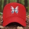 Watercolor Butterfly Baseball Cap Adjustable Polyester Summer Outdoor Sun Hat Unisex