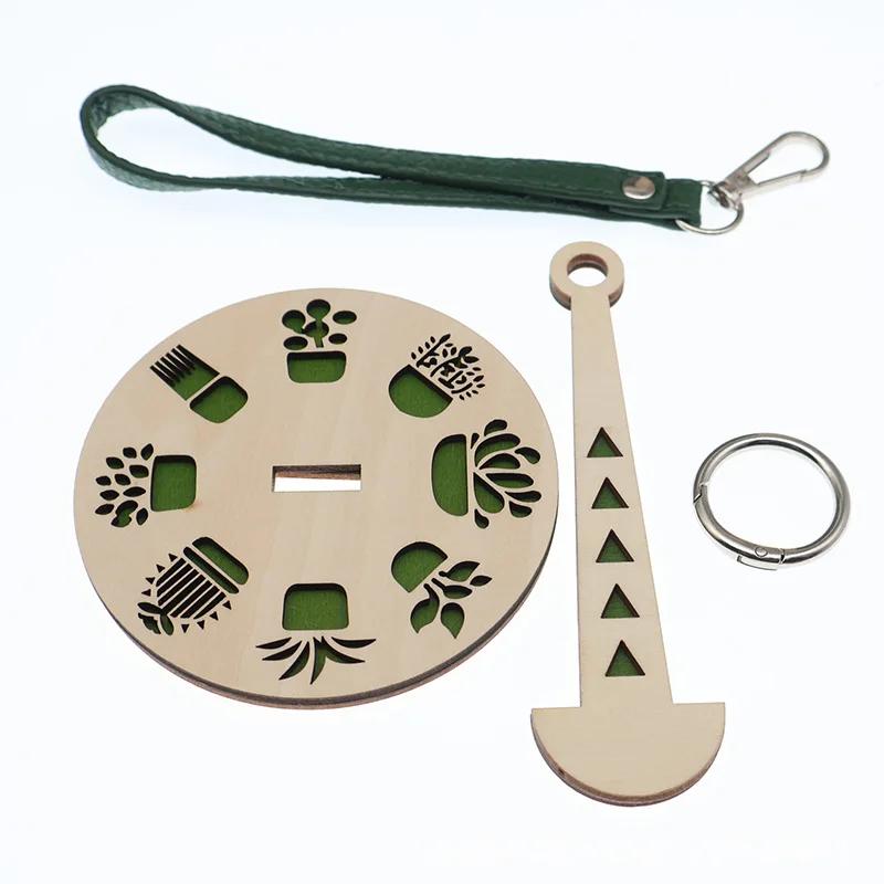 1pc Portable Wooden Yarn Holder with Wrist Charm for Outdoor Use Foldable Yarn Holder Easy Storage DIY Knitting Crochet Tool