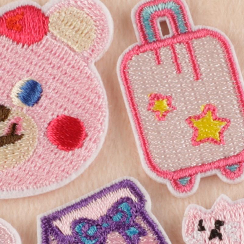 11 Pcs Suitcase Embroidered Patches Cats Iron on Patches Rabbits Repair Patches Sewing on Applique Patches for Bag