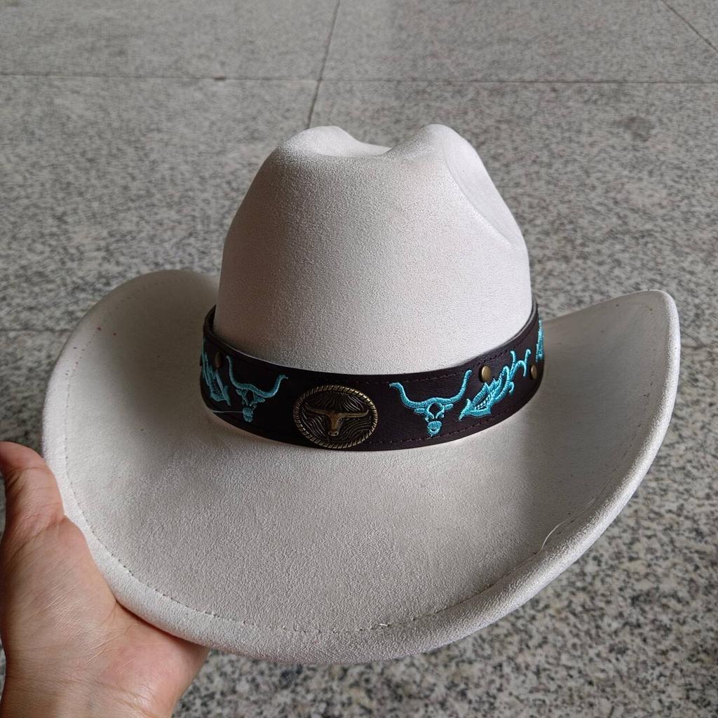 Suede Cowboy Hat Men And Women Curled Brim Western Cowboy Hat Solid Color Classic Hat Cowboy Hat Chapeau Homme