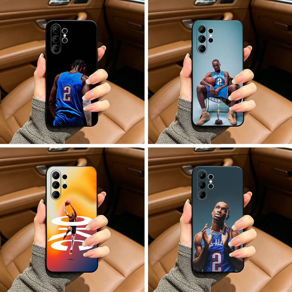 Basketball -Shai -G-Gilgeous Alexander 2 Phone Case For Samsung S25,S24,S21,S22,,Plus S23,S30,Ultra,S20,Fe,Black Soft Silicone