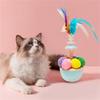 Wobble Cats Plaything with Colorful Feathered Ball Teaser Toy Nontoxic Indoor Exercise Fun For Kitten Owner Friend Gift