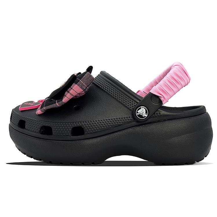 Crocs Classic Platform Clog EVA Seven Seven Made French Baton Citywalk Slack Clean Fit Retro Hole Shoes Women's Black Pink