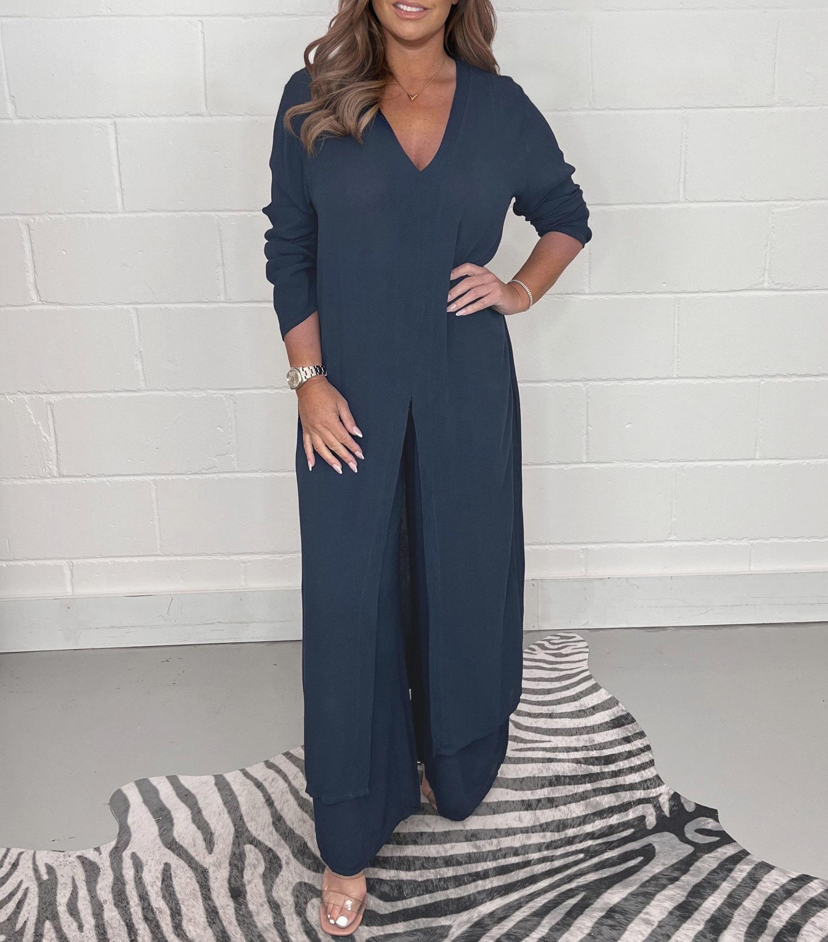 

Однотонний однотонний довгий топ і штани Tooxika XXXXL