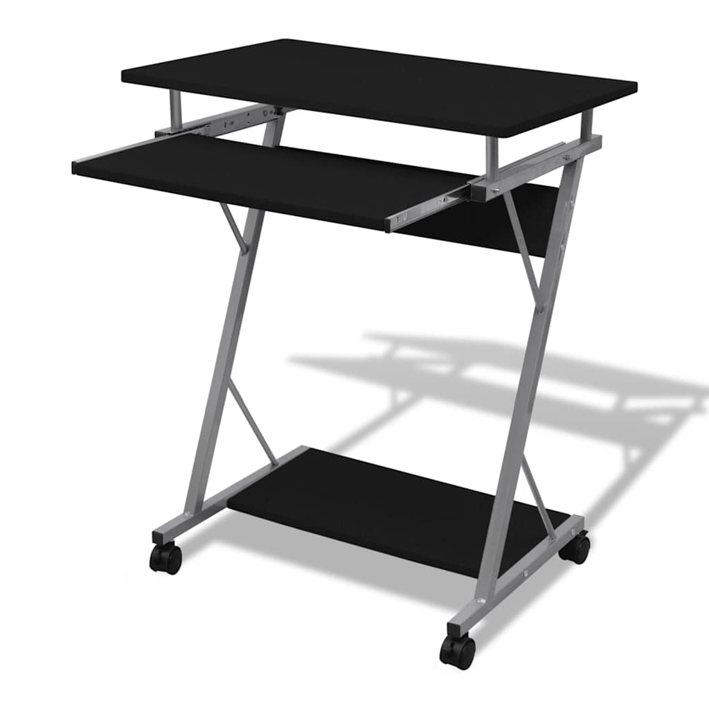 Computertisch Computertrolley PC-Tisch Schreibtisch Laptop-Trolley Schwarz