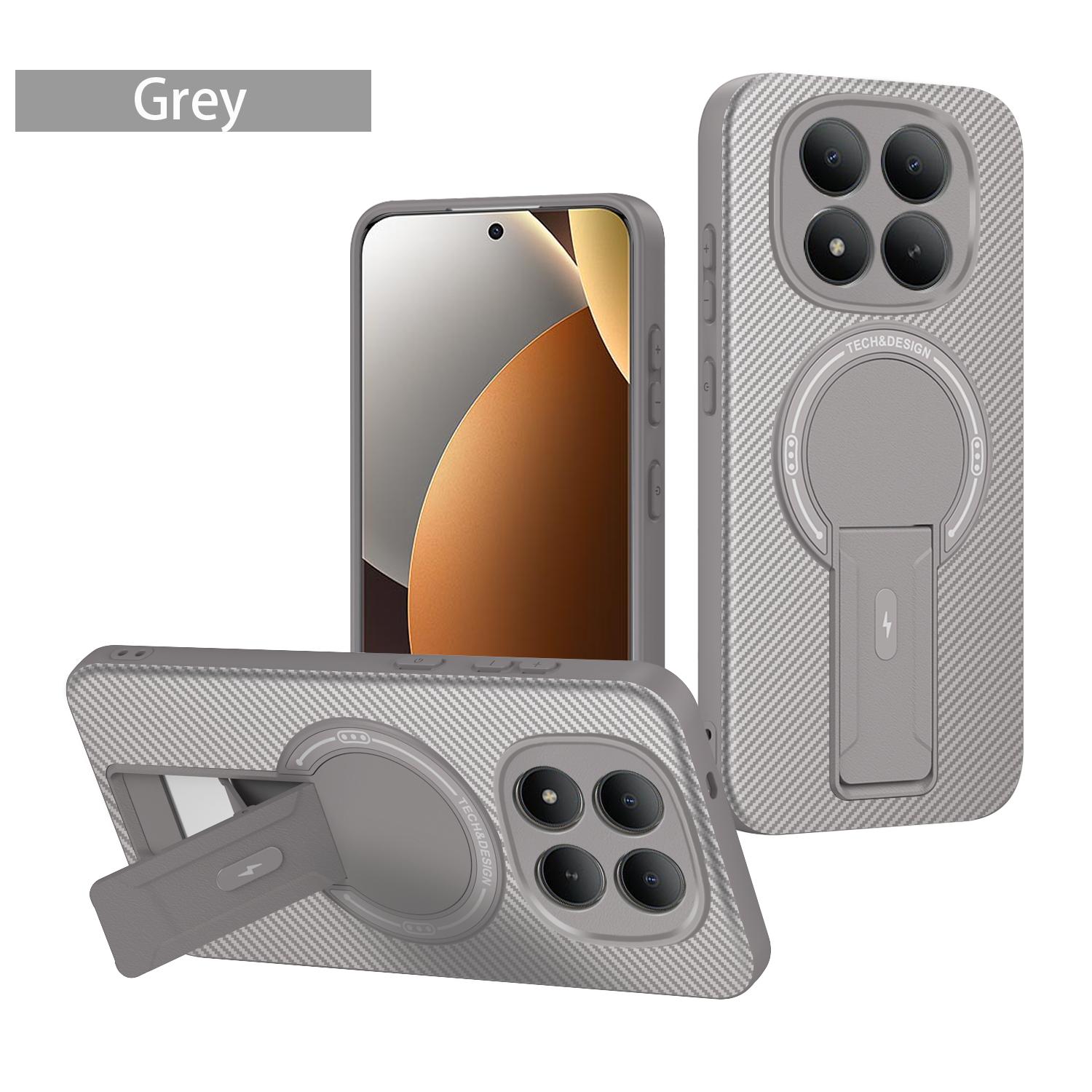 

Magnetic Cases for Xiaomi Redmi Note 15 14 Pro Plus Pro+ 14S Note15 Note14 15Pro 14Pro 4G 5G Carbon Fiber Texture Bracket Covers Redmi Note 14S сірий колір
