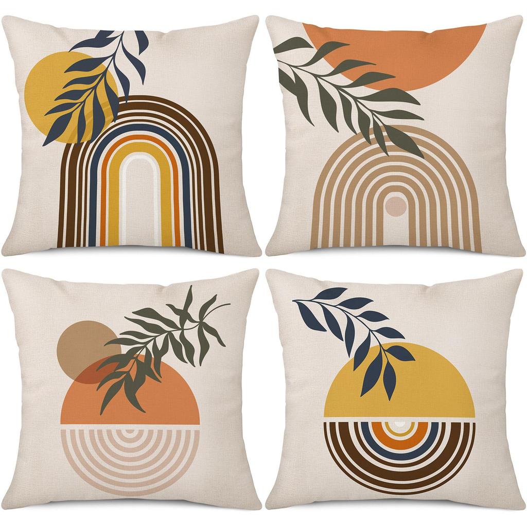 Printed Throw Pillow Case For Sofa Nordic Leaves Style Cushion Cover Pillow Case Home Decor 18 X 18 Inches