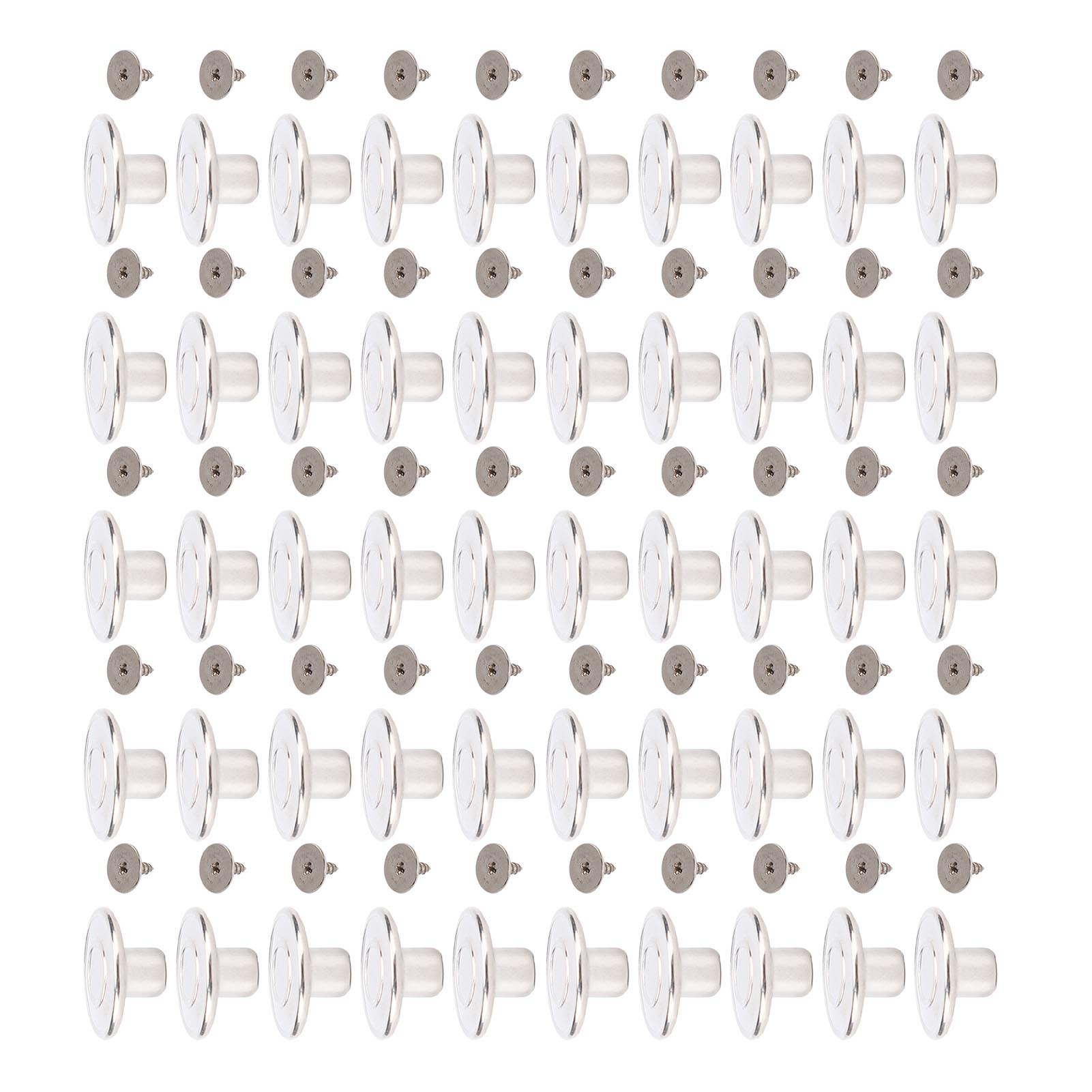 

50 Sets Pants Buttons 17mm Stainless Steel Round Cap Pointed Screw Combo Thread Rivet Buttons for