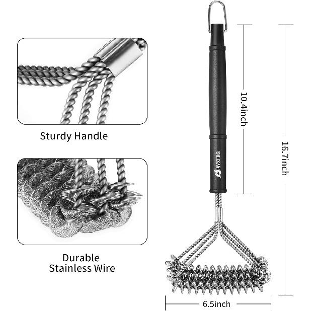 

Best Grill Brush Wire Free Brush Grill Cleaning for Porcelain, Ceramic, Steel, Iron Grills Types & Grill Grates Nice Stainless Steel Grill Cleaner