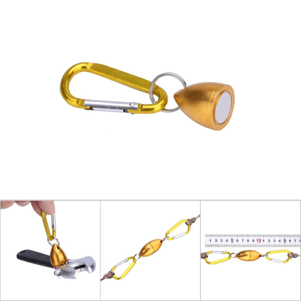 Strongest Magnetic Fly Fishing Net Release Holder with Aluminium Alloy Carabiner (golden)