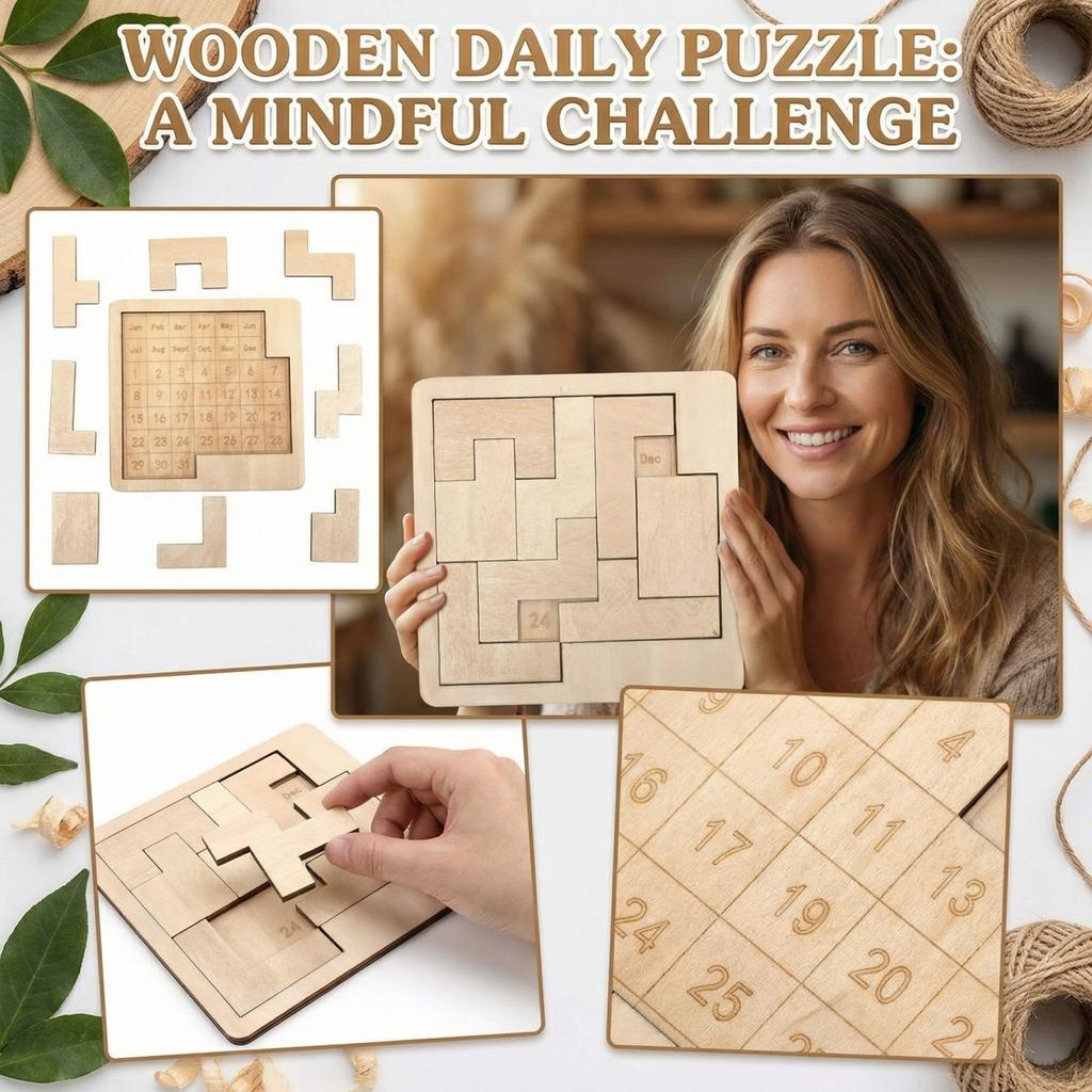 Daily Calendar Puzzle - Wooden Puzzle For Adults - Challenge Yourself With 365+ Dates, An Puzzle.