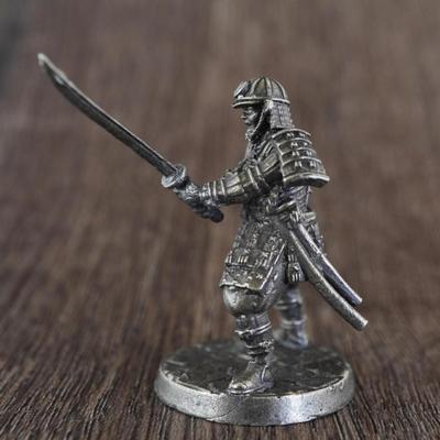 Samurajská soška Miniatura Japonský válečník Figurka Kuproniklová socha Domácí dekorace Materiál