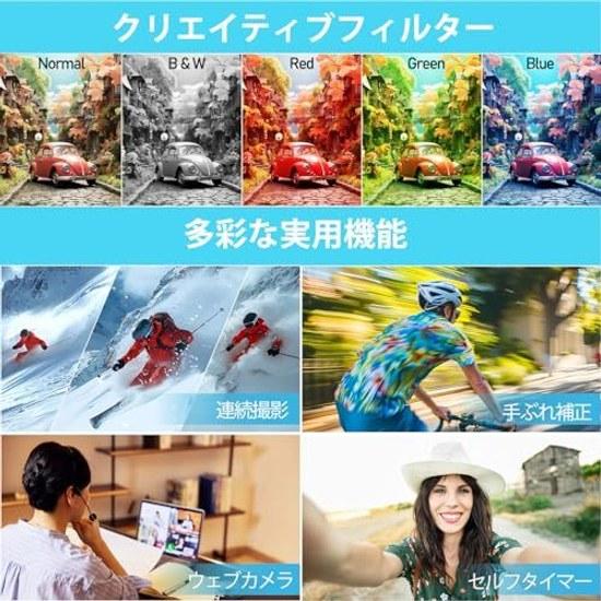 Digital Camera 4K Video Recording 50 Million Pixels Includes 32GB Micro SD Card AF Autofocus Compact Design 2.7-inch Large Screen 16x Zoom Flash Image