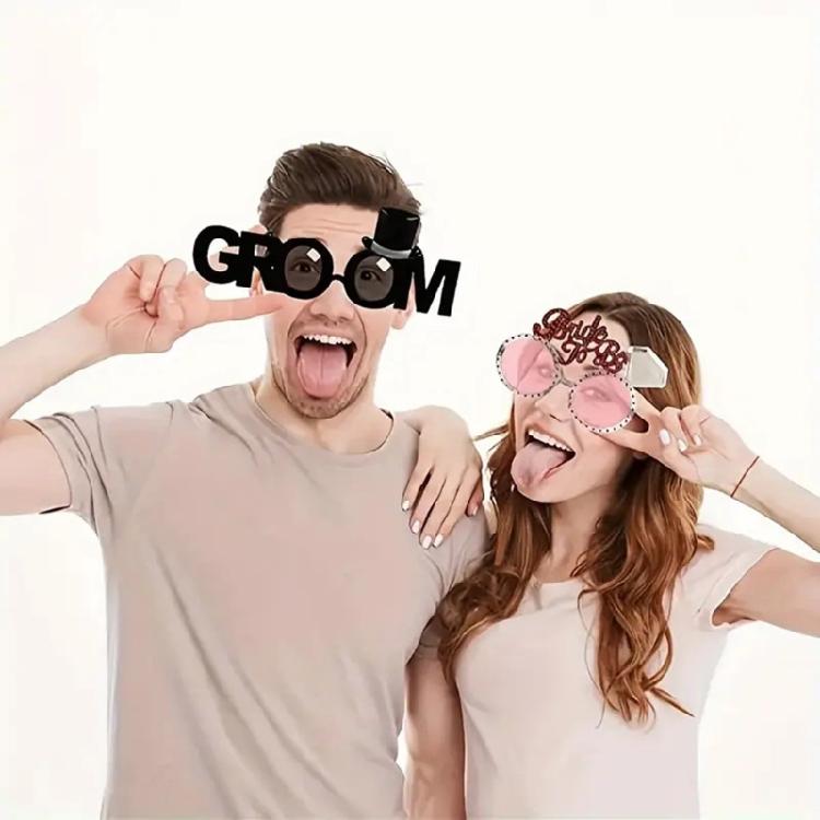 Amusing Novelty Wedding Glasses Plastic Frame Playful Reception Eyewear For Brides Grooms Lightweight Durable Party Accessories