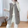 Mid-length Faux Fleece Vest Women Wool Blend Coat Spring Sleeveless Jacket Casual Chalecos Waistcoat Loose Teddy Casaco