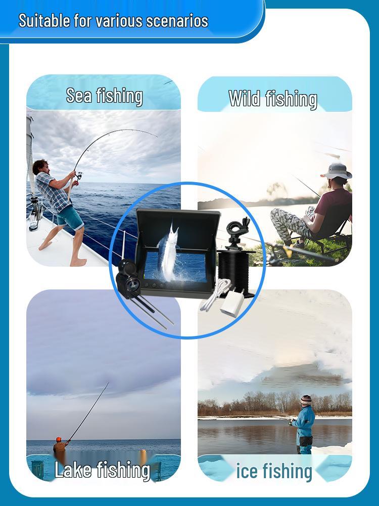 4.3/5" English-Russian Visual Fish Finder HD Night Vision Underwater Camera for Fishing