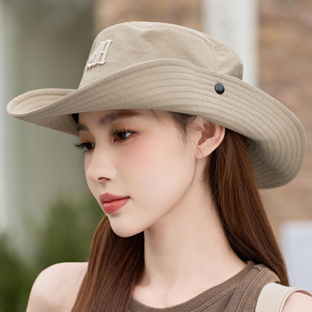 Bucket Hat Women Men Spring Summer Big Brim Fisherman Cap Outdoor Sunscreen Sun Hat Solid Color Simple Korean Sunhat Foldable
