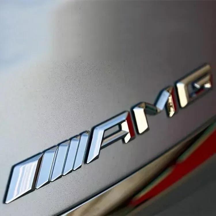 For Mercedes Benz 3D ABS Car Rear Trunk Badge AMG Letters Sticker For Mercedes Benz AMG A B C E G CLA C63 C63S E53 GT SLK W176 W