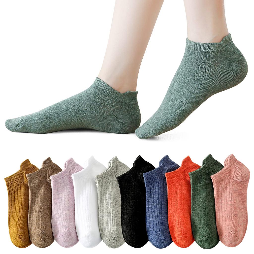 SLEEPSINERO Ankle Socks and Cotton Ankle Socks for Cute and Sports Sneaker Sizes All Seasons of Women's (Moisture-Wicking, Quick-Drying,