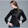Women's Lightweight Long-Sleeve Water-Resistant Jacket Warm Slim Stand Up Collar Zipper Coat