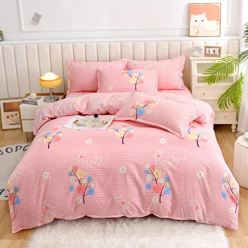 Comforter Romantic Peony Floral Reversible Shabby Flower Comforter With 2 Vintage Farmhouse Bedding Set