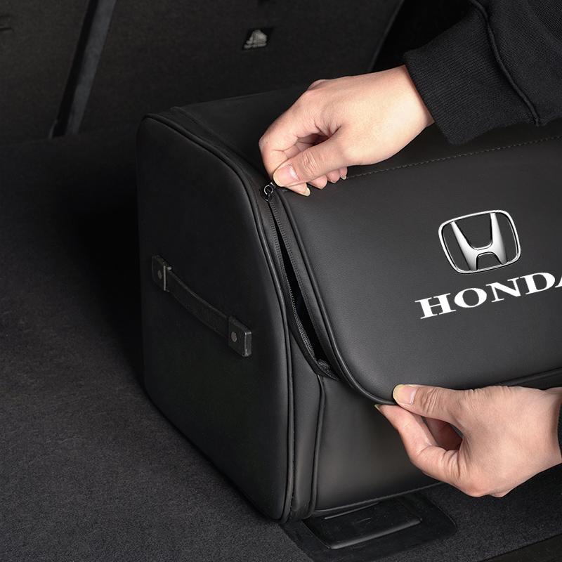 Car High-capacity Leather Storage Bag Car Trunk Organizing Box For Honda Civic Accord Fit Jazz Pilot CRV Odyssey Passport City