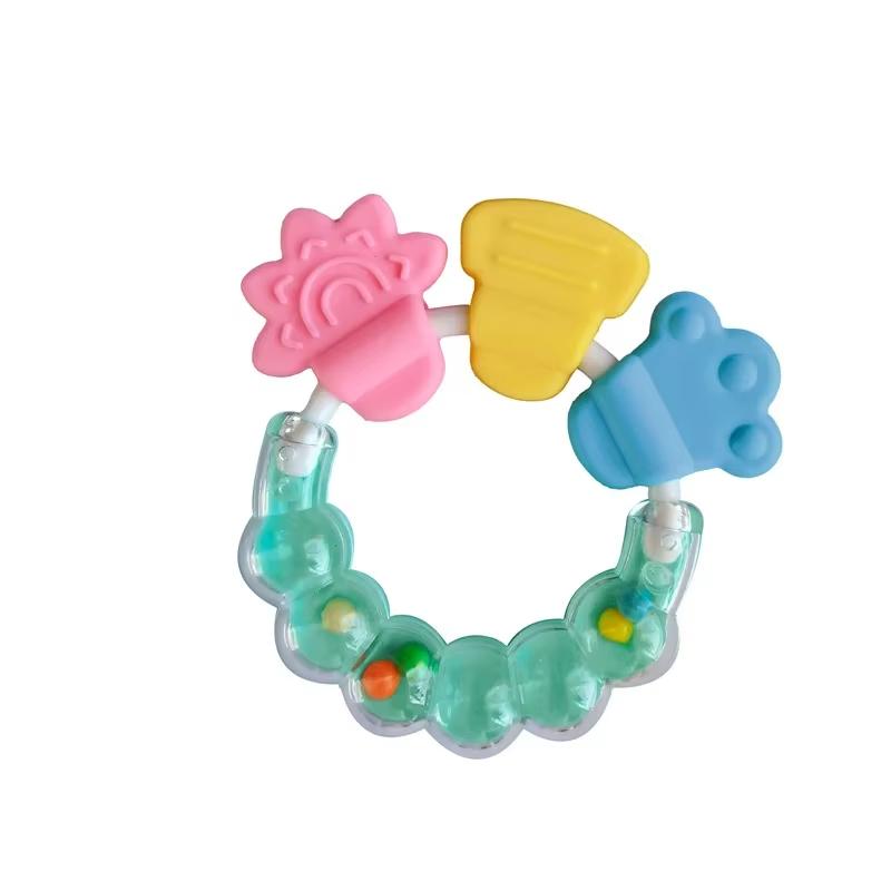 Baby Fruit Style Soft Rubber Rattle Teether Toy Newborn Chews Food Grade Silicone Teethers Infant Training Bed Toy Chew Toys Kid