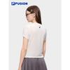 FILA FUSION Women's Slim-fit Knitted Short Sleeve T-Shirt