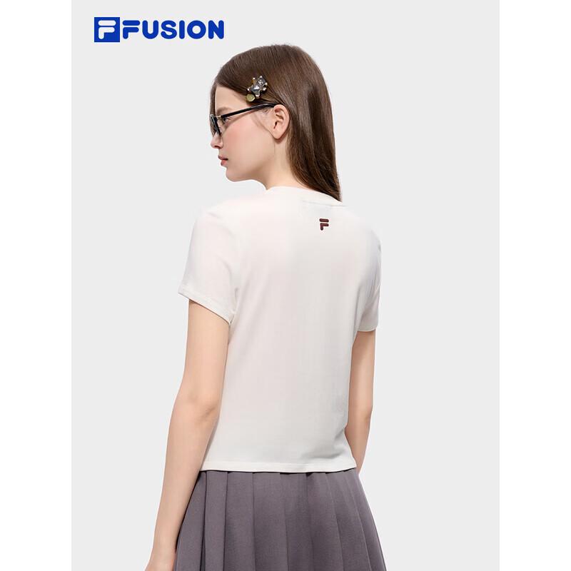 FILA FUSION Women's Slim-fit Knitted Short Sleeve T-Shirt