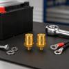 Battery Cable Terminal Pair In Copper, Positive and Negative Post Hardware with Knurled Bodies for Replacement and Routine Service