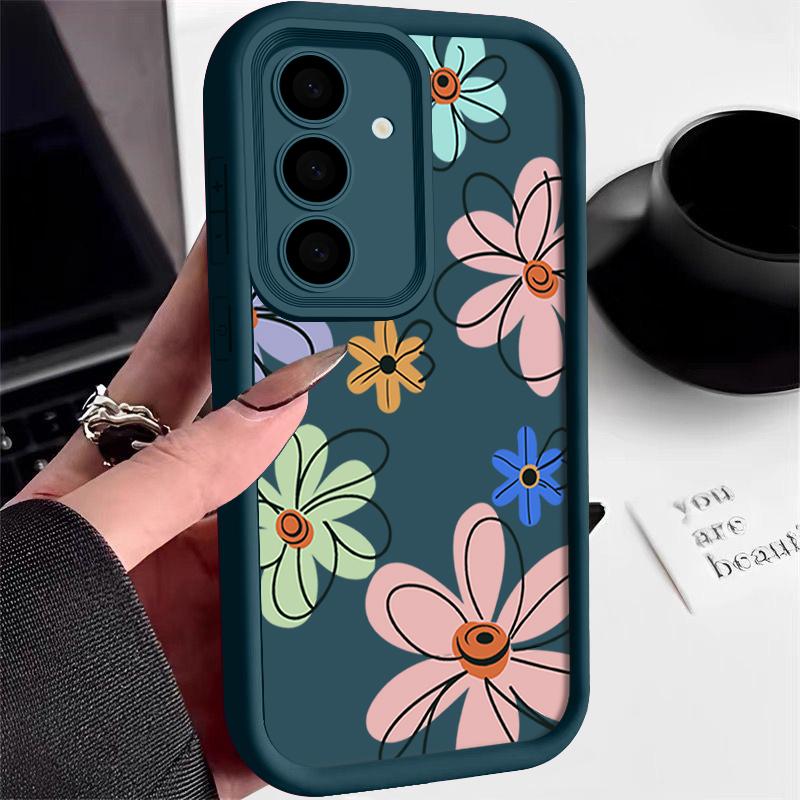 Cute Cartoon Flower Case For Samsung Galaxy S25 S24 Ultra S23 S22 Plus S21 S20 FE A15 A16 A26 A34 A35 A36 A54 A55 A56 5G Capa