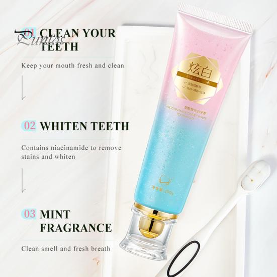 1/2/3Pcs 100G Nicotinamide Whitening Toothpaste Freshening Breath Stain Removal Oral Health Enamel Protection Teeth Cleaning Brightening Toothpaste