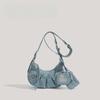 Locomotive Armpit Bag Women's Pleated Crescent Bag, Rivet Tassel, Shoulder Crossbody Women's Bag