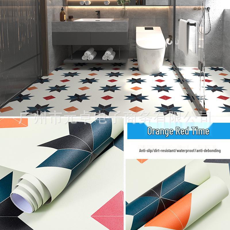 Adesivo da Pavimento Moderno Minimalista Autoadesivo per Bagno, WC e Cucina