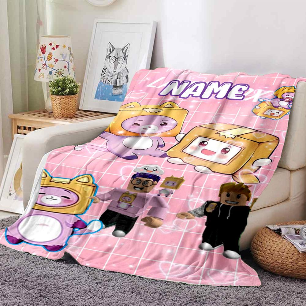 Custom Name Kawaii Characters Adventure Party Blanket For Couch Bed Plush Cozy Fuzzy Blanket Super Soft Warm Blankets For Fall And Winter 091623