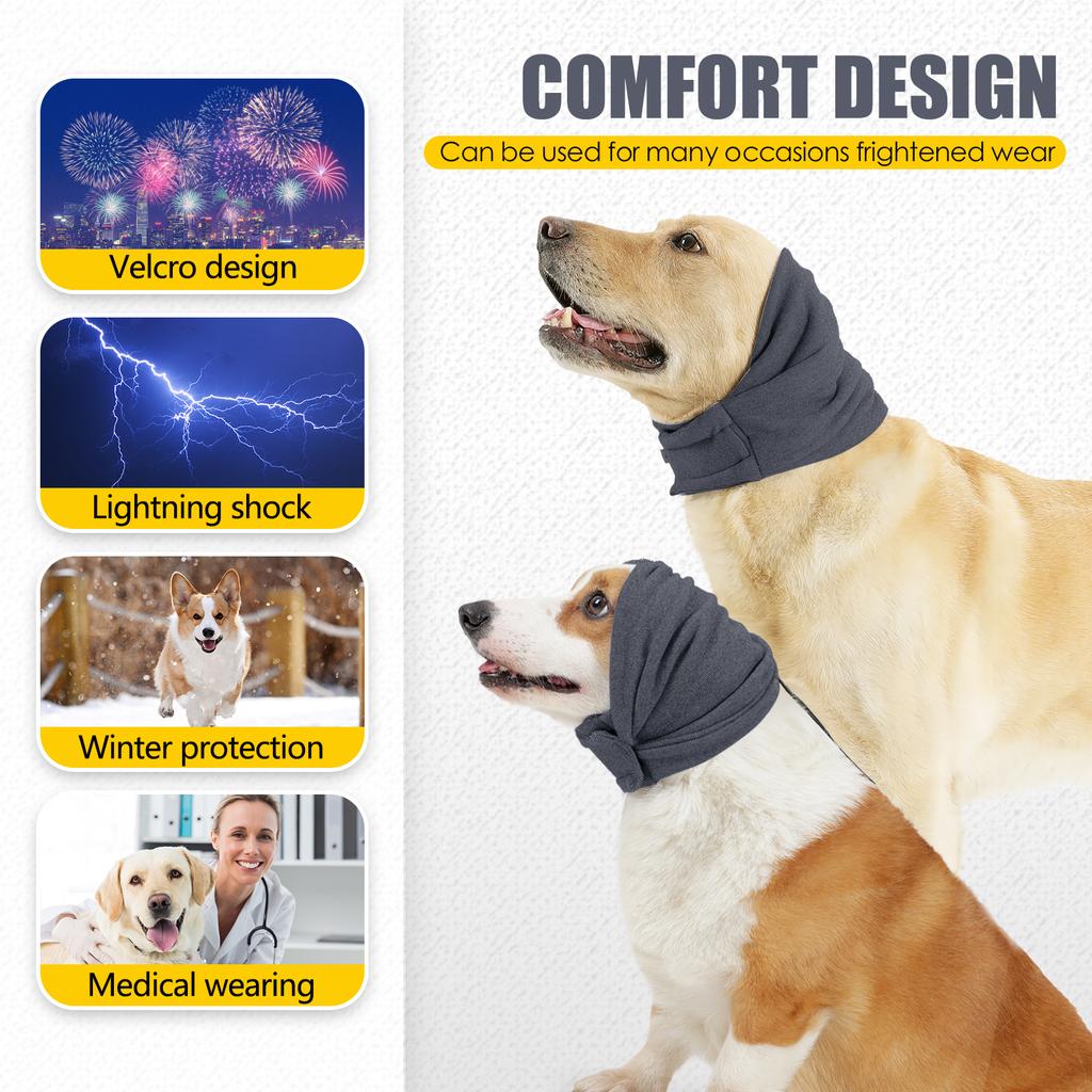 Dog Calming Hoodie with Noise-Reducing Ear Covers for Anxiety Relief - Soft Headband Muff for Dogs