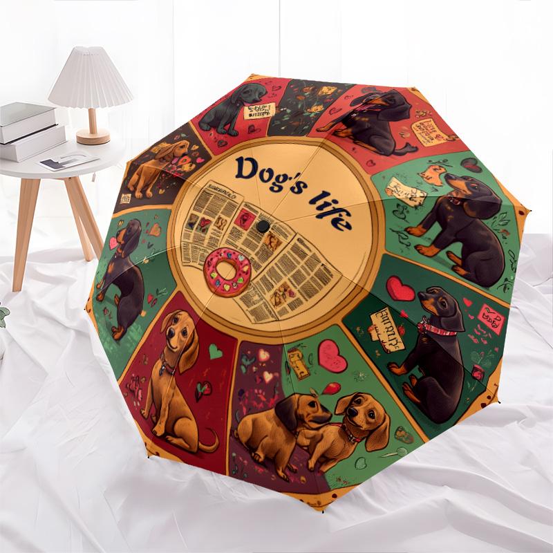 

Colorful pattern, automatic folding umbrella, portable and foldable design, 8 ribs, a Christmas or birthday gift.