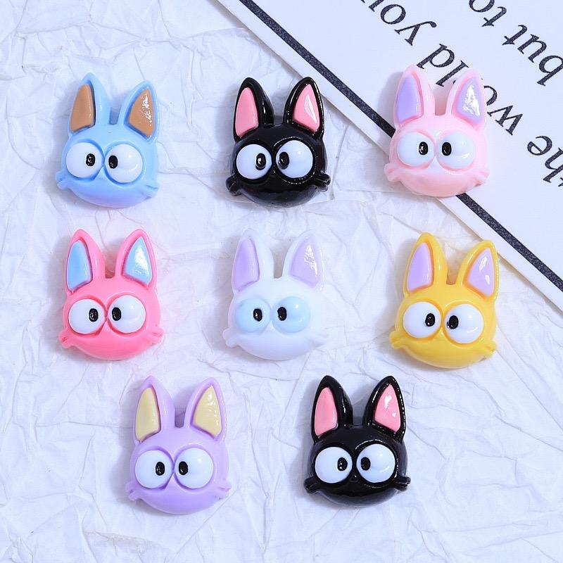 

10Pcs New Mini Cute Cartoon Cat Heads in Various Colors Flat Back Resin Cabochons DIY Jewelry Craft Decoration Accessorie