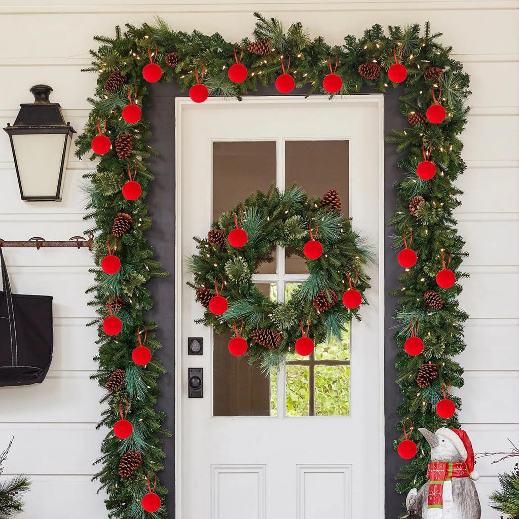 Decorațiune de Crăciun Pom de Crăciun Minge de pluș Decorațiune suspendată Atmosferă de Crăciun